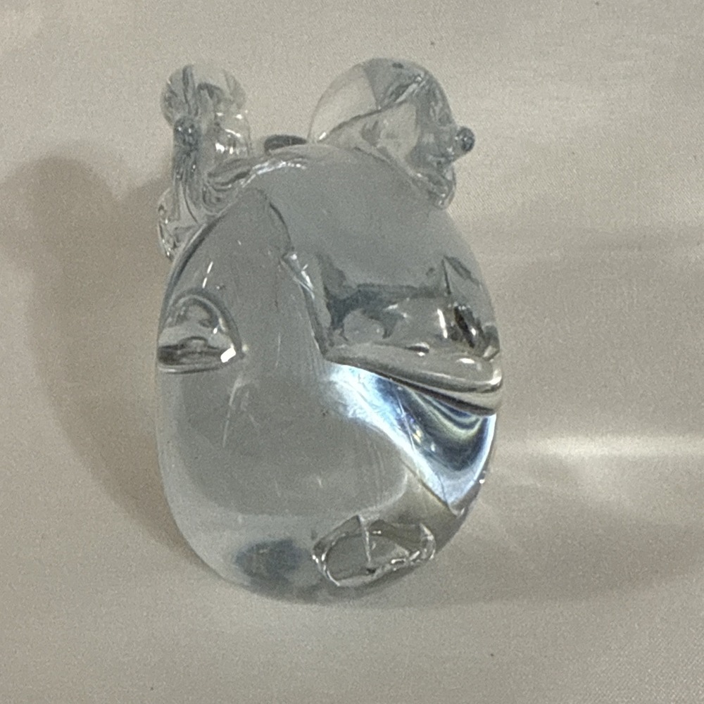 Vintage Interpur Clear Glass Rabbit Figurine Paperweight Taiwan - Picture 3 of 11